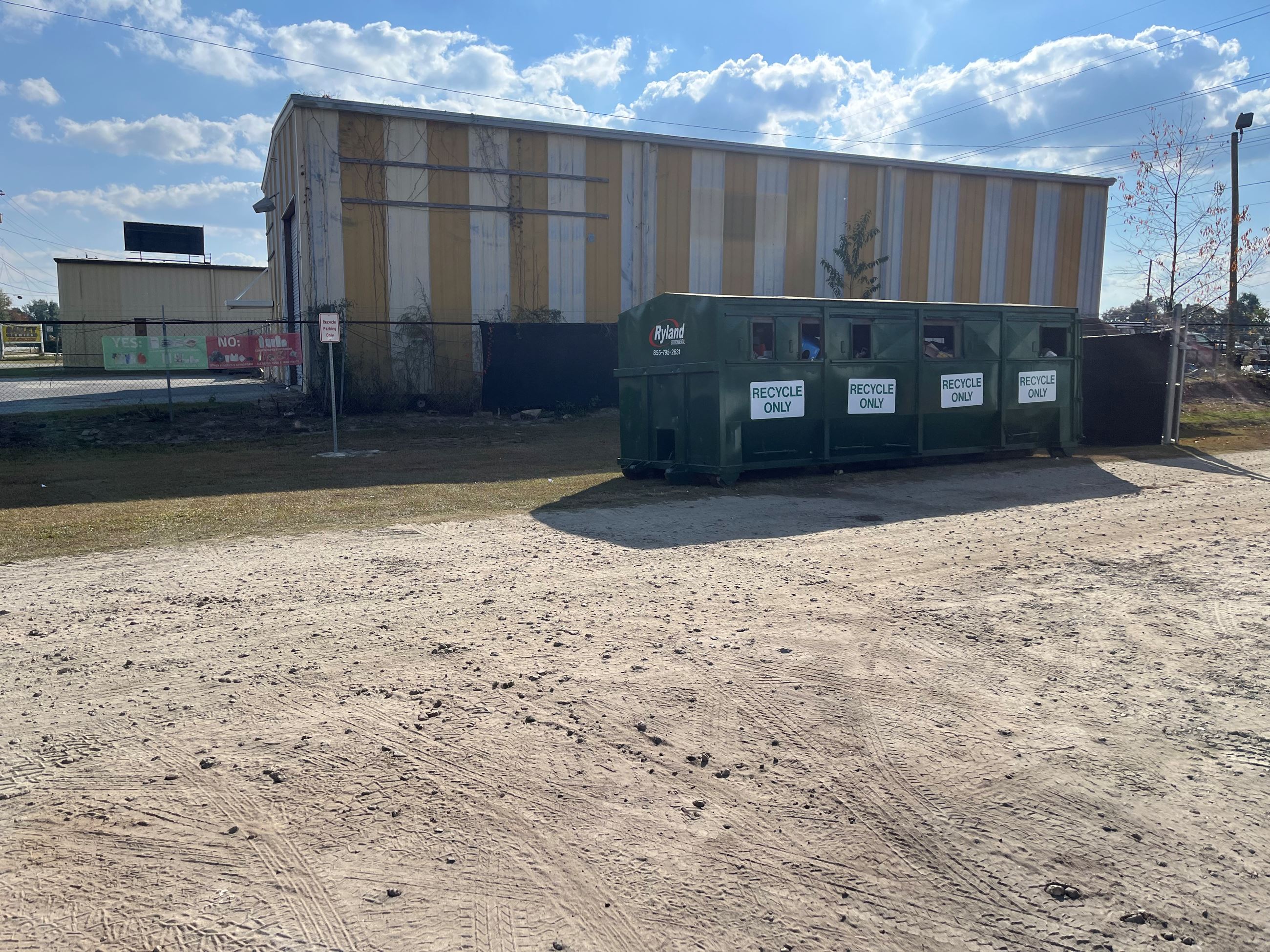 Ryland Environmental Recycling Center with recycling dumpsters in Tifton GA